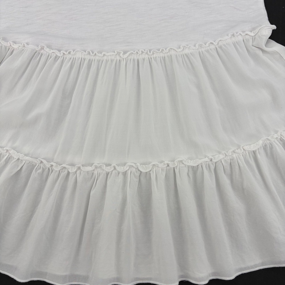 Anthropologie t.la Tank Top Small White Tiered Ruffle Boho Sleeveless Clean Girl - Picture 6 of 10
